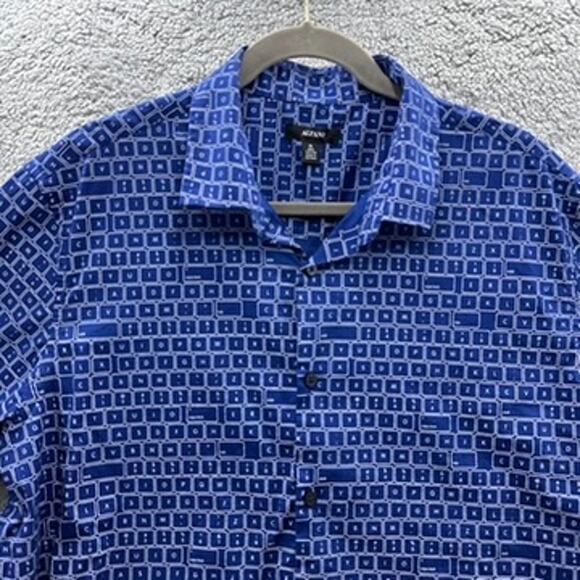 Alfani Men's XL Short Sleeve Button Up Computer Keyboard Shirt Unique Casual EUC - Picture 2 of 10